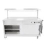 Parry MSF12G Mobile Flat Top Servery Counter And Hot Cupboard With Heated Overhead Gantry. 1305mm Wide. UK Plug. Made In Britain