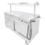 Parry MSF12G Mobile Flat Top Servery Counter And Hot Cupboard With Heated Overhead Gantry. 1305mm Wide. UK Plug. Made In Britain