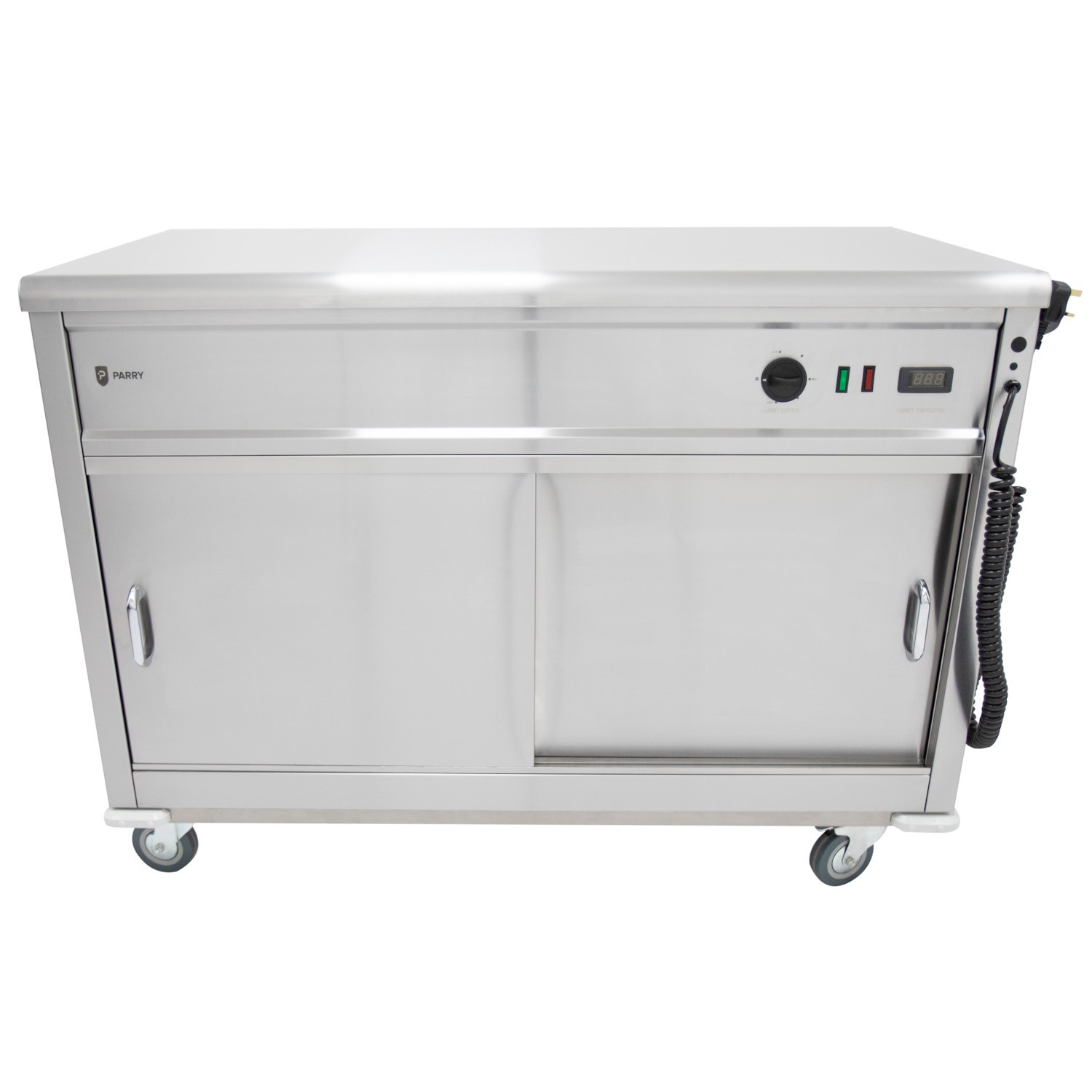 Parry Catering Equipment Parry Msf12 Professional Mobile Flat Top Servery Counter And Hot Cupboard 1305Mm Wide MSF12