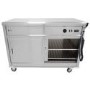 Parry MSF12 Mobile Flat Top Servery Counter And Hot Cupboard. 1305mm Wide. UK Plug. Made In Britain