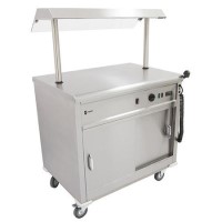 Parry MSF9G Mobile Flat Top Servery Counter And Hot Cupboard With Heated Overhead Gantry. 1005mm Wide. UK Plug. Made In Britain Parry MSF9G Mobile Flat Top Servery Counter And Hot Cupboard With Heated Overhead Gantry. 1005mm Wide. UK Plug. Made In Britain