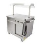 Parry MSF9G Mobile Flat Top Servery Counter And Hot Cupboard With Heated Overhead Gantry. 1005mm Wide. UK Plug. Made In Britain