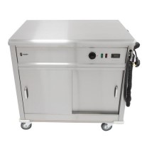 Parry MSF9 Mobile Flat Top Servery Counter And Hot Cupboard. 1005mm Wide. UK Plug. Made In Britain