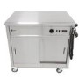 Parry MSF9 Mobile Flat Top Servery Counter And Hot Cupboard. 1005mm Wide. UK Plug. Made In Britain