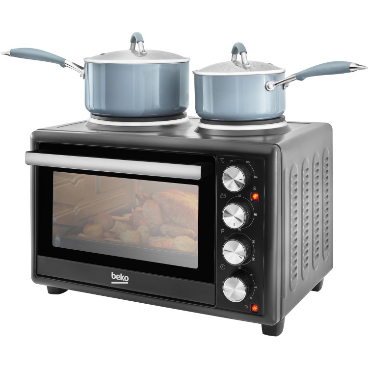 Beko MSH28B 28L Mini Oven with Twin Hobs - Black