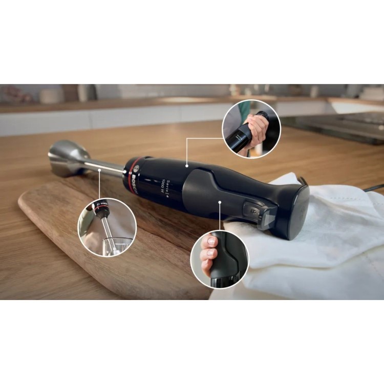 Bosch Series 4 ErgoMaster 3-in-1 Hand Blender - Black