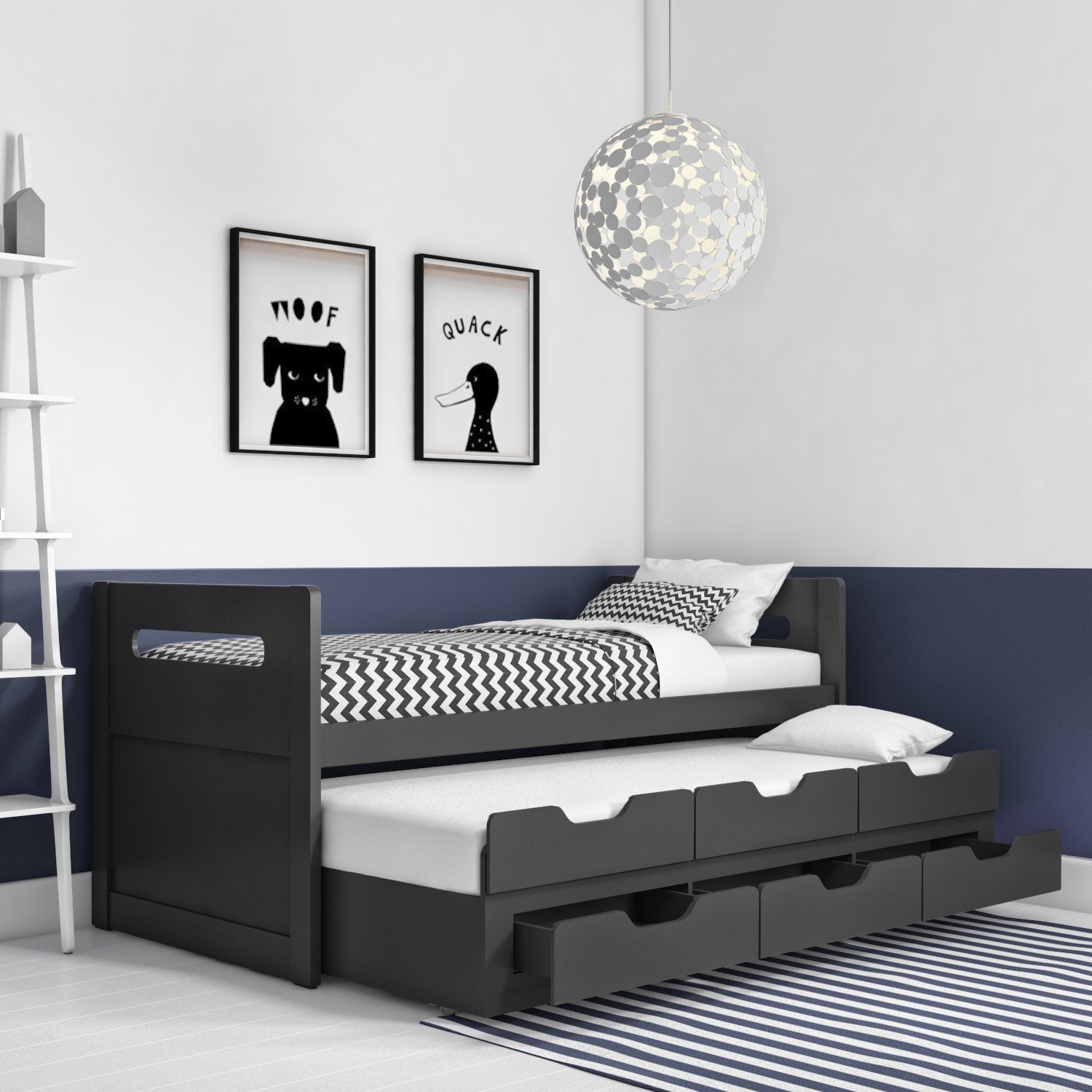 Guest Bed 3ft Single with Pull Out Trundle 3 Drawer ...