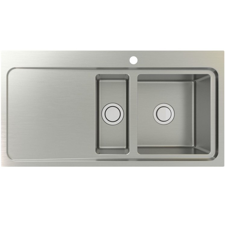 GRADE A2 - Astracast MT15XBHOMESKL Stainless Steel 1.5 Bowl Left Hand Sink