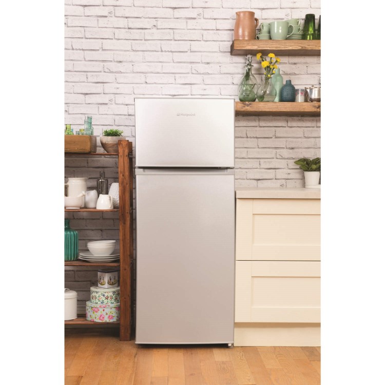 Hotpoint MT1A132 Ice Diamon 143x55cm Top Mount Freestanding Fridge Freezer Silver