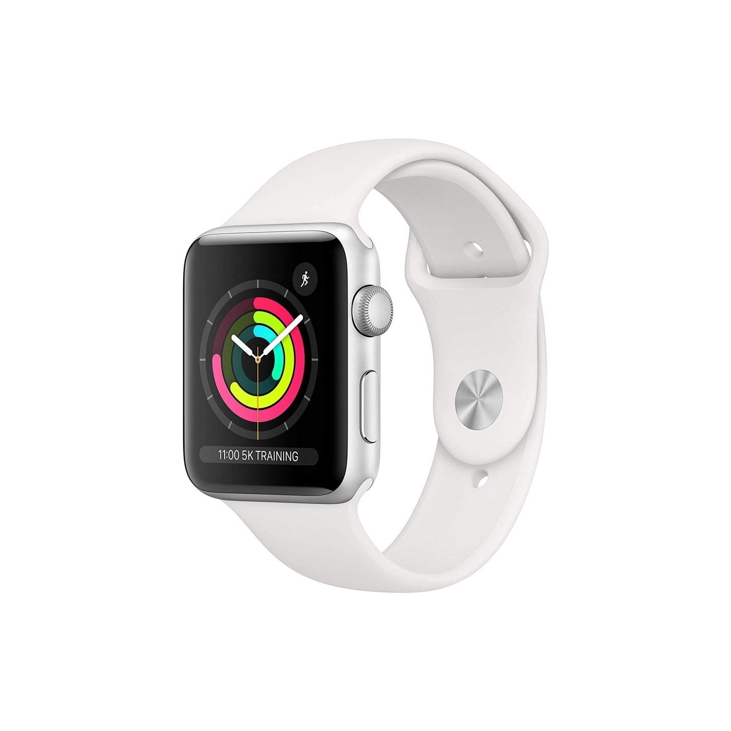 AppleWatch Series3 GPS 38mm Silver Aluminium Case with White Sport Band