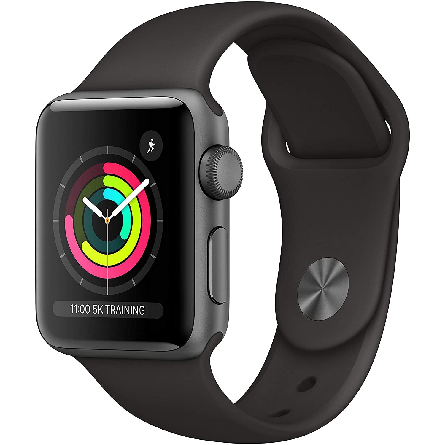 AppleWatch Series3 GPS 38mm Space Grey Aluminium Case with Black Sport Band
