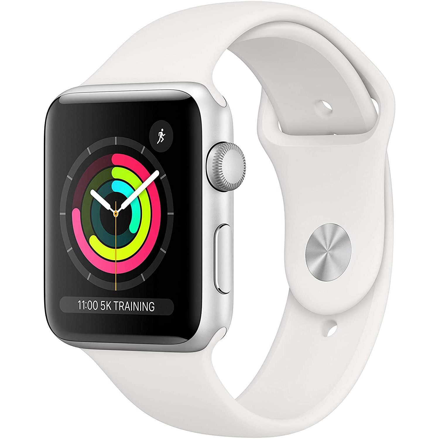 AppleWatch Series3 GPS 42mm Silver Aluminium Case with White Sport Band