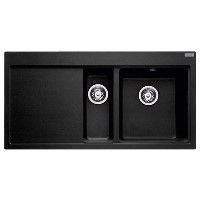 Franke MTG651-100LOX Mythos 1.5 Bowl Granite Sink with Left Hand Drainer in Onyx