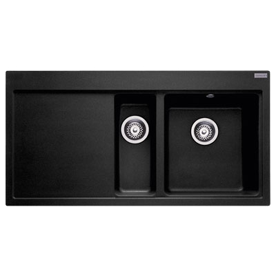 Franke MTG651-100LOXDP Mythos 1.5 Bowl Granite Sink And Tap Designer Pack in Onyx - LHD