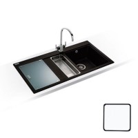 Franke MTG651-100LPWDP Mythos 1.5 Bowl Granite Sink And Tap Designer Pack in Polar White - LHD