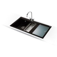Franke MTG651-100ROXDP Mythos 1.5 Bowl Granite Sink And Tap Designer Pack in Onyx - RHD