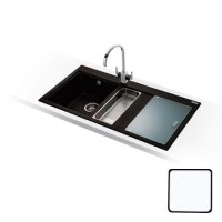 Franke MTG651-100RPWDP Mythos 1.5 Bowl Granite Sink And Tap Designer Pack in Polar White - RHD