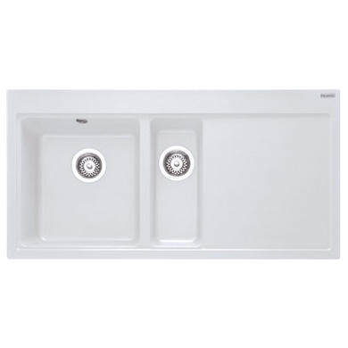 Franke MTG651-100RPWDP Mythos 1.5 Bowl Granite Sink And Tap Designer Pack in Polar White - RHD