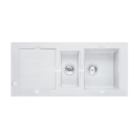Franke MTG651GW Mythos 1.5 Bowl Granite Sink with Reversible Drainer in Polar White