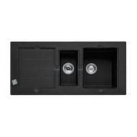 Franke MTG651OX Mythos 1.5 Bowl Granite Sink with Reversible Drainer in Onyx