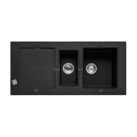 Franke MTG651OX Mythos 1.5 Bowl Granite Sink with Reversible Drainer in Onyx