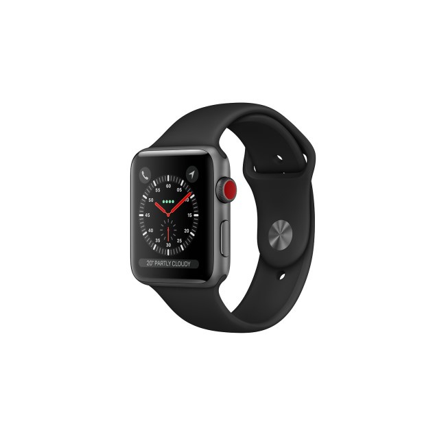 Apple Watch Series 3 GPS + Cellular 42mm Space Grey Aluminium Case with Black Sport Band