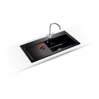 Franke MTK611LBKDP Mythos Ceramic Sink and Tap Designer Pack in Black - LHD