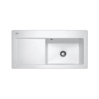 Franke MTK611LW Mythos Single Bowl Ceramic Sink in White with Left Hand Drainer