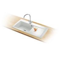 Franke MTK611RWDP Mythos Ceramic Sink and Tap Designer Pack in White - RHD