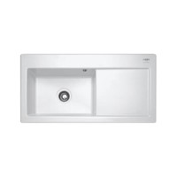 Franke MTK611RW Mythos Single Bowl Ceramic Sink in White with Right Hand Drainer
