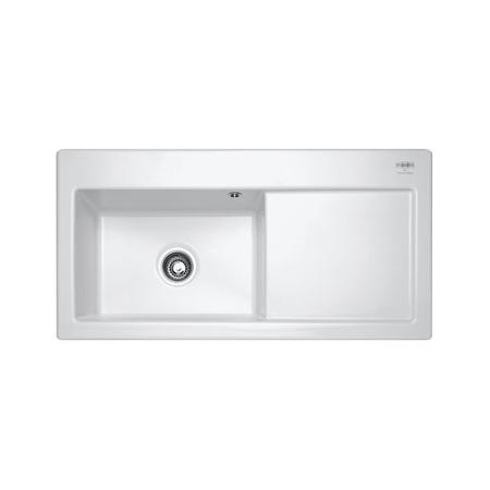 Franke MTK611RWDP Mythos Ceramic Sink and Tap Designer Pack in White - RHD