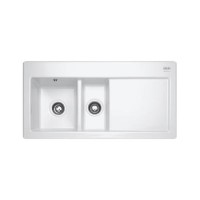 Franke MTK651RW Mythos 1.5 Bowl Ceramic Sink in White with Right Hand Drainer