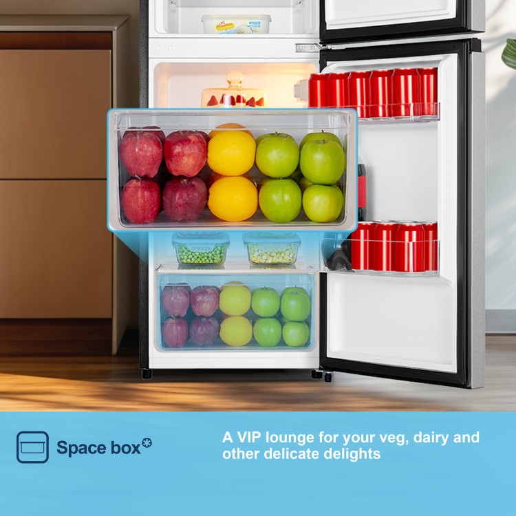 Fridgemaster 124 Litre 80/20 Top Mount Freestanding Fridge Freezer - Silver