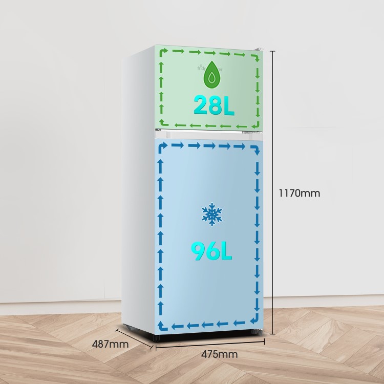 Fridgemaster 124 Litre 80/20 Top Mount Freestanding Fridge Freezer -  White