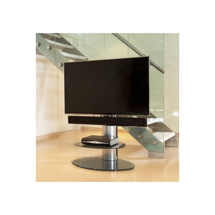 Off The Wall Motion TV Stand for up to 55" TVs - Silver