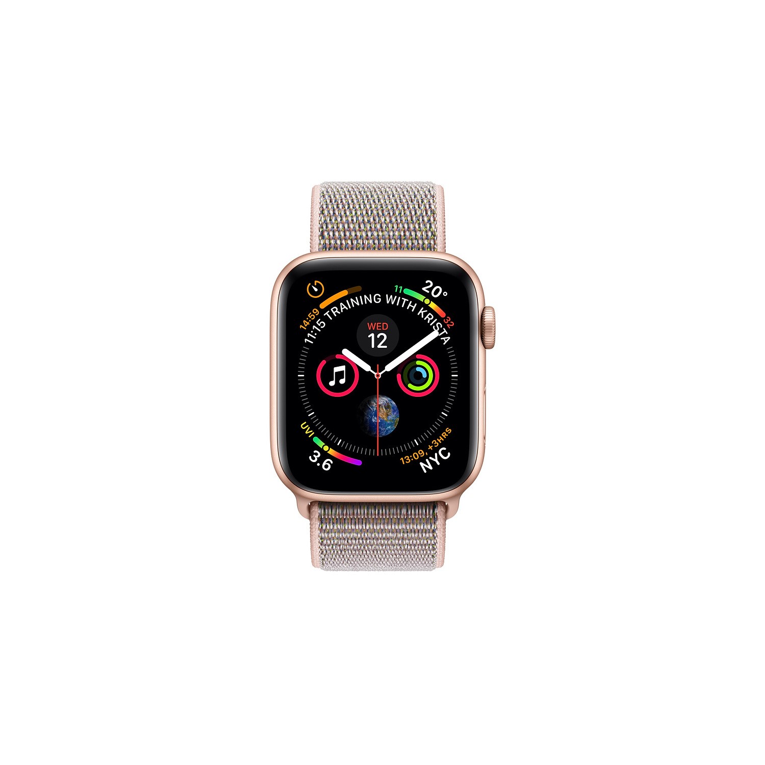 apple watch series 4 44mm gold aluminum case with pink sand sport loop