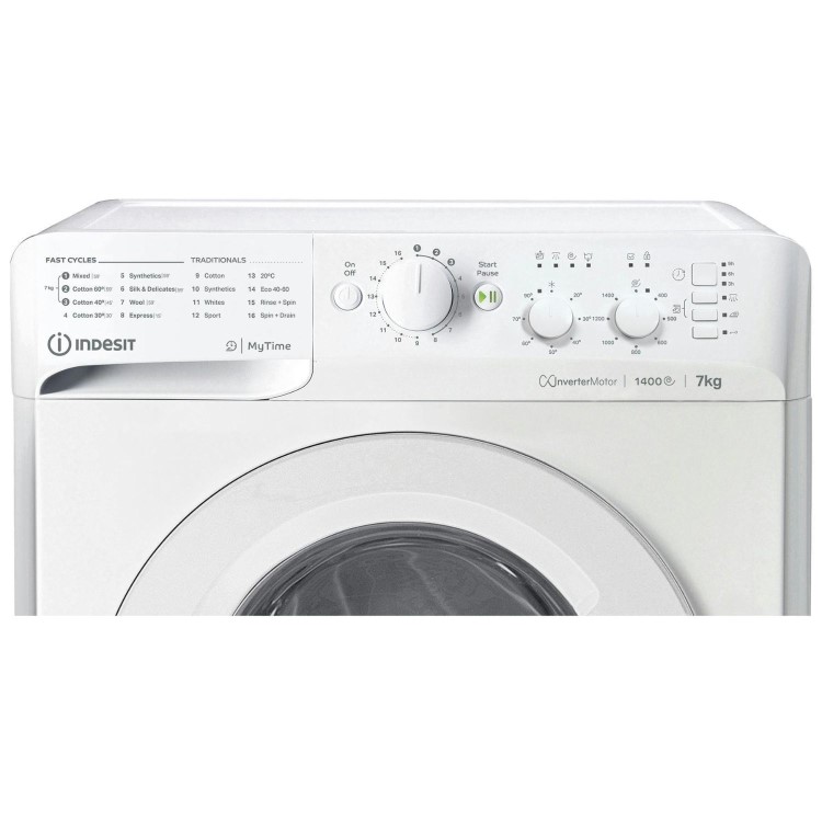 Refurbished Indesit MyTime MTWC71485WUK Freestanding 7KG 1400 Spin Washing Machine White