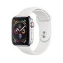 Apple Watch Series 4 GPS + Cellular 44mm Stainless Steel Case with White Sport Band
