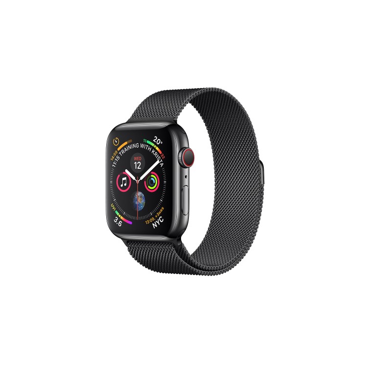 Apple Watch Series 4 GPS + Cellular 44mm Space Black Stainless Steel Case with Space Black Milanese