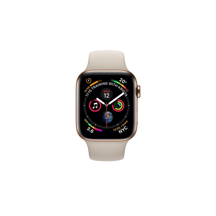 Apple Watch Series 4 GPS + Cellular 44mm Gold Stainless Steel Case with Stone Sport Band