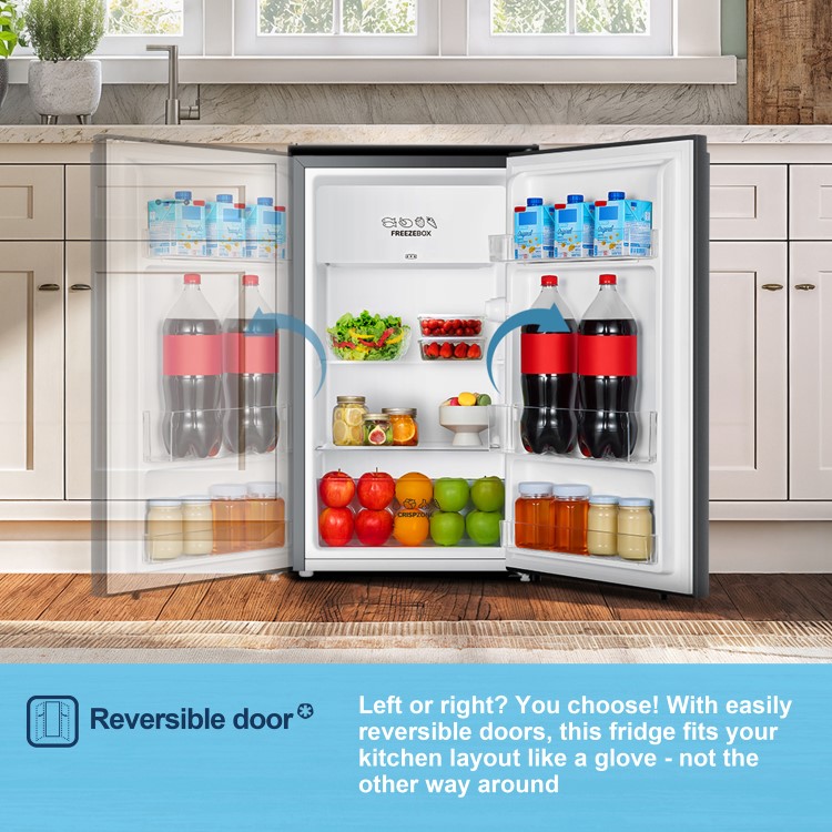 Fridgemaster 82 Litre Freestanding Under Counter Fridge - Silver