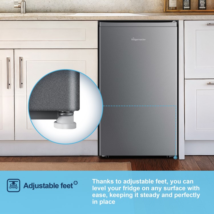 Fridgemaster 82 Litre Freestanding Under Counter Fridge - Silver