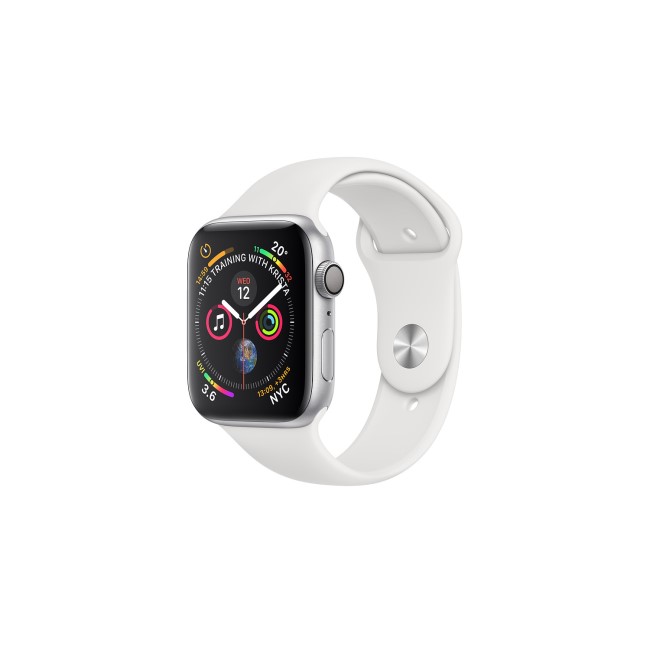 Apple Watch Series 4 GPS 44mm Silver Aluminium Case with White Sport Band