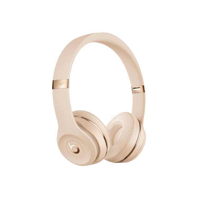 Beats Solo3 - Headphones with mic - on-ear - Bluetooth - wireless - noise isolating - satin gold - for 10.5-inch iPad Pro 9.7-inch iPad 9.7-inch iPad Pro iPhone X Xr Xs Xs Ma