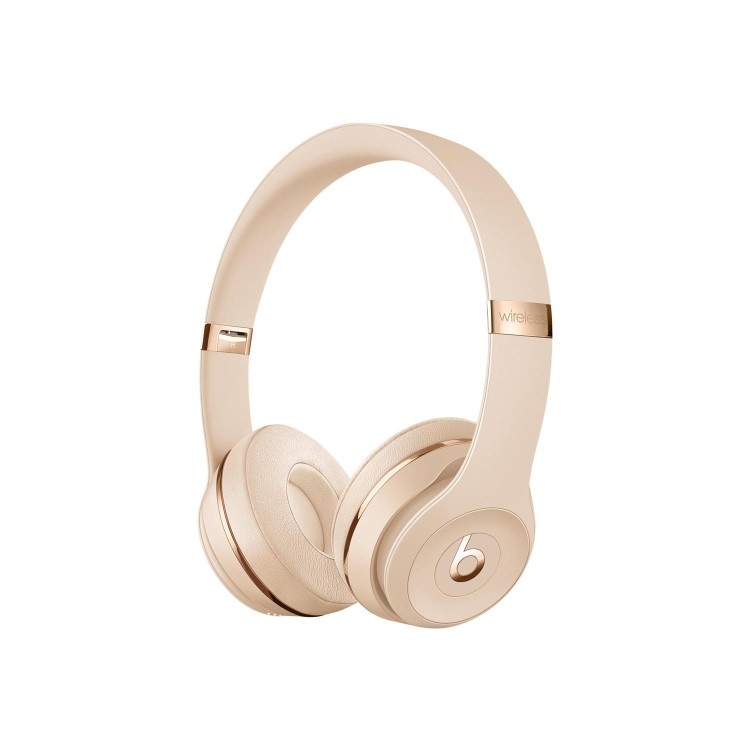 Beats Solo3 - Headphones with mic - on-ear - Bluetooth - wireless - noise isolating - satin gold - for 10.5-inch iPad Pro 9.7-inch iPad 9.7-inch iPad Pro iPhone X Xr Xs Xs Ma