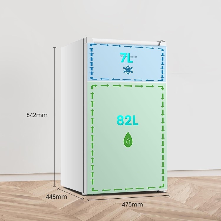 Refurbished Fridgemaster 75 Litre Freestanding Undercounter Larder Fridge - White