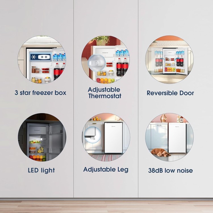 Refurbished Fridgemaster 75 Litre Freestanding Undercounter Larder Fridge - White