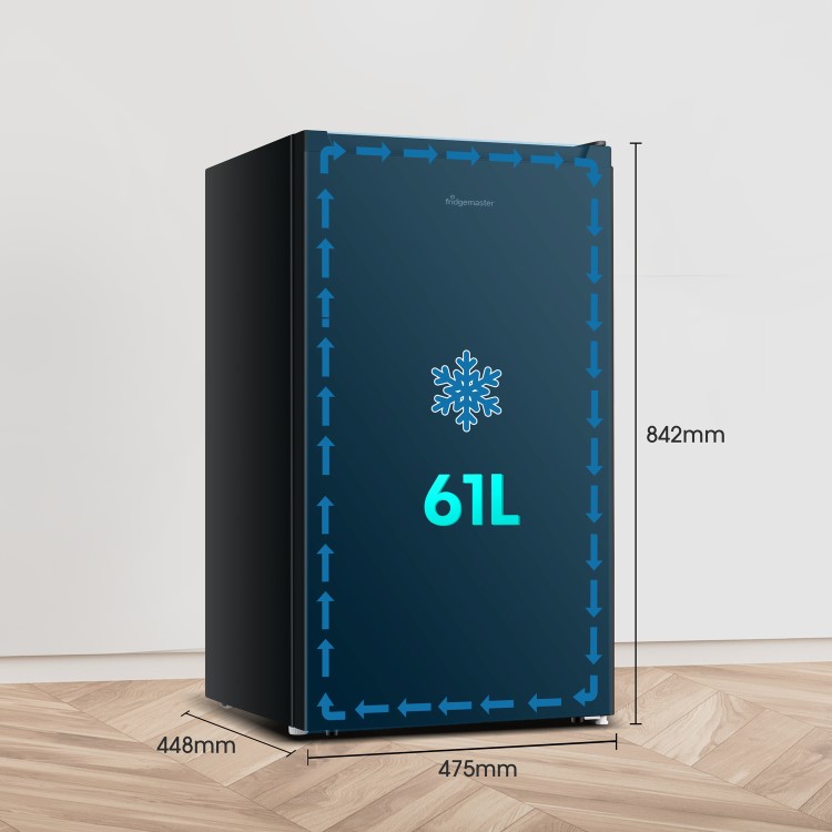 Fridgemaster 61 Litre Freestanding Under Counter Freezer - Black