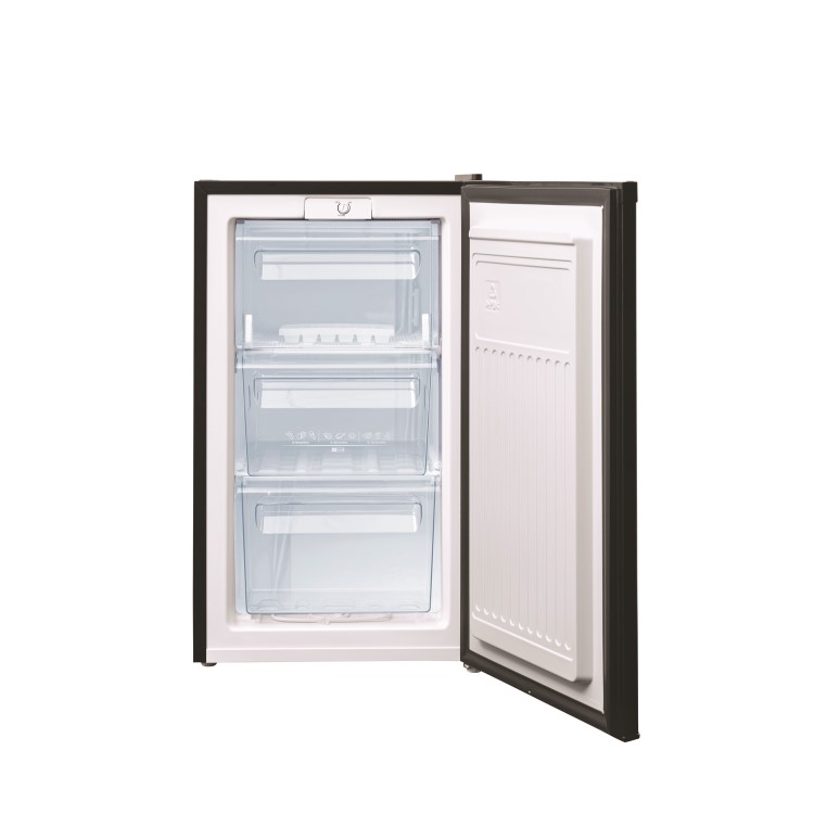 Fridgemaster MUZ4965B 50cm Wide Freestanding Upright Under Counter Freezer - Black
