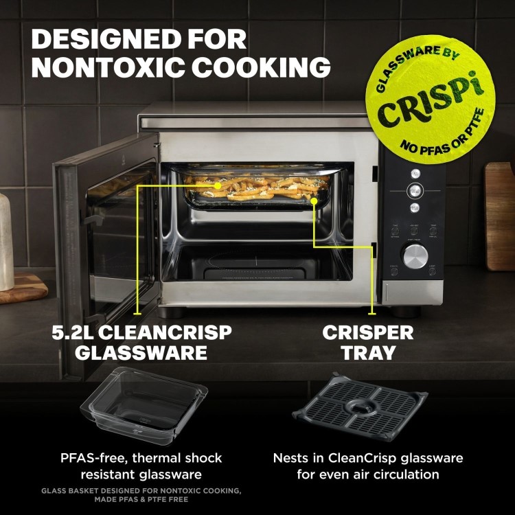 Ninja CRISPi 5.2L Microwave Air Fryer & Oven – Black  3-in-1 Multi-Function Cooker